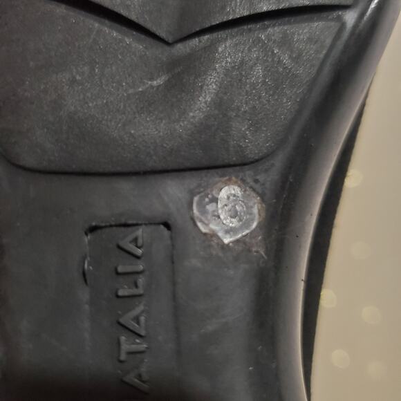 Aquatalia Black Suede Leather Wedge Zip Ankle Boots Womens Size 6 Ribbed Comfort - Picture 11 of 12